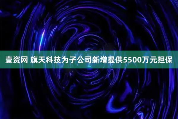 壹资网 旗天科技为子公司新增提供5500万元担保